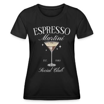 Espresso Martini Cocktail Social Club - Frauen Funktions-T-Shirt - Schwarz - Vorne - AI Model Female 172 light (172cm)