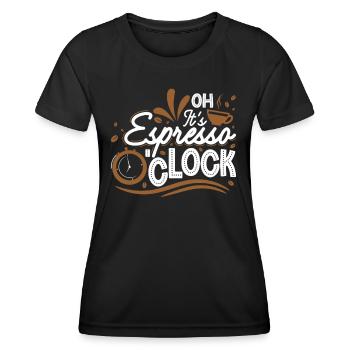 Espresso O’Clock - T-shirt sport Femme - noir - Devant - AI Model Female 172 light (172cm)