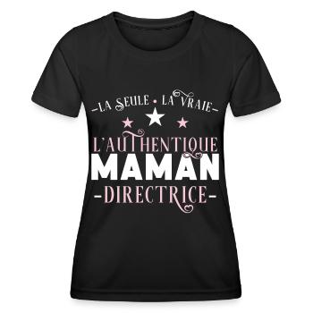 Maman Directrice idée cadeau métier humour Drôle - T-shirt sport Femme - noir - Devant - AI Model Female 172 light (172cm)