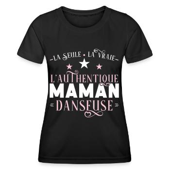 Maman Danseuse, idée cadeau danse, passion, Danse - T-shirt sport Femme - noir - Devant - AI Model Female 172 light (172cm)