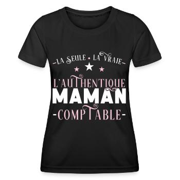 Comptable idée cadeau métier citations profession - T-shirt sport Femme - noir - Devant - AI Model Female 172 light (172cm)