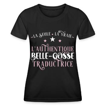 Traductrice Idée Cadeau Métier Citation Traduction - T-shirt sport Femme - noir - Devant - AI Model Female 172 light (172cm)