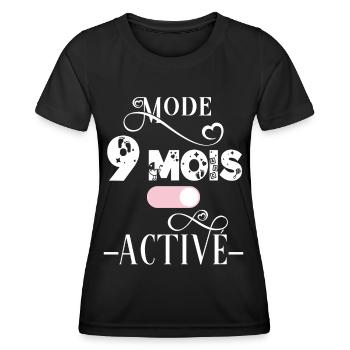 Future maman, idée cadeau annonce grossesse humour - T-shirt sport Femme - noir - Devant - AI Model Female 172 light (172cm)