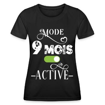Future maman, idée cadeau annonce grossesse humour - T-shirt sport Femme - noir - Devant - AI Model Female 172 light (172cm)
