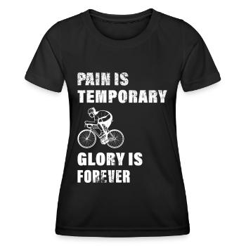 La douleur est la gloire temporaire est le vélo pour toujours - T-shirt sport Femme - noir - Devant - AI Model Female 172 light (172cm)