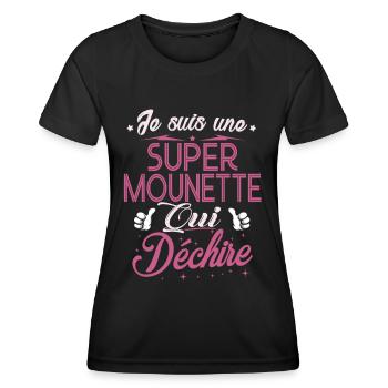 Grand-Mère Je suis une Super Mounette qui Déchire - T-shirt sport Femme - noir - Devant - AI Model Female 172 light (172cm)