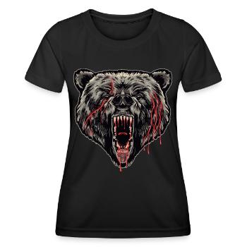 Illustration de l’ours sauvage d’horreur - T-shirt sport Femme - noir - Devant - AI Model Female 172 light (172cm)