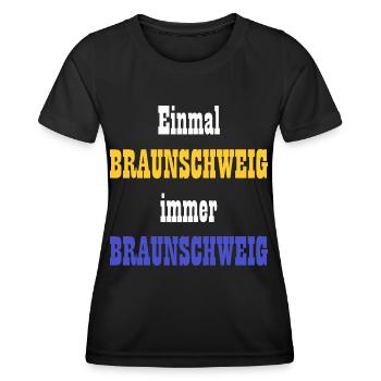 Braunschweig Design - Frauen Funktions-T-Shirt - Schwarz - Vorne - AI Model Female 172 light (172cm)