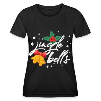 Jingle Bells Gui Cloches de Noël - T-shirt sport Femme - noir - Devant - AI Model Female 172 light (172cm)