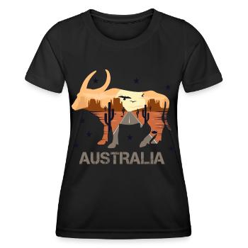 Australie - T-shirt sport Femme - noir - Devant - AI Model Female 172 light (172cm)
