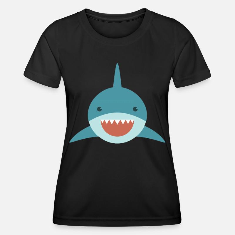 Cute shark - Women's Functional T-Shirt - black