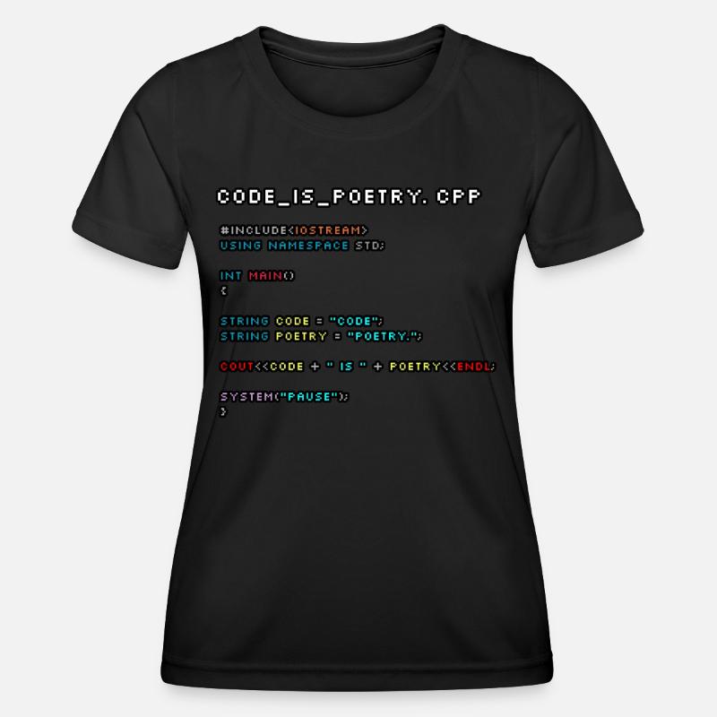 Code is Poetry.CPP - Women's Functional T-Shirt - black