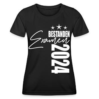 Examen 2024 - Frauen Funktions-T-Shirt - Schwarz - Vorne - AI Model Female 172 light (172cm)