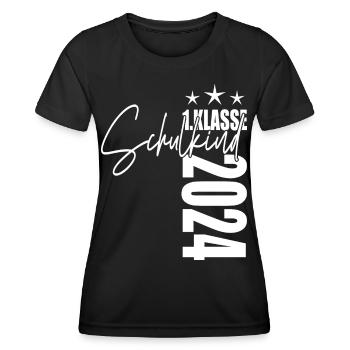 Schulkind 2024 - Frauen Funktions-T-Shirt - Schwarz - Vorne - AI Model Female 172 light (172cm)