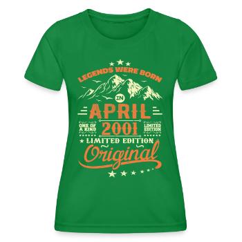 April 2001 Cadeau Anniversaire 2001 Légendes April - T-shirt sport Femme - vert - Devant - AI Model Female 172 dark (172cm)