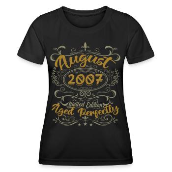 August 2007 August Geburtstagsgeschenk 2007 August 2007 - Frauen Funktions-T-Shirt - Schwarz - Vorne - AI Model Female 172 light (172cm)