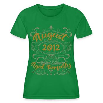 August 2012 August Geburtstagsgeschenk 2012 August 2012 - Frauen Funktions-T-Shirt - Kelly Green - Vorne - AI Model Female 172 dark (172cm)