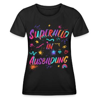Superheld in Ausbildung - Ich kann das - Frauen Funktions-T-Shirt - Schwarz - Vorne - AI Model Female 172 light (172cm)