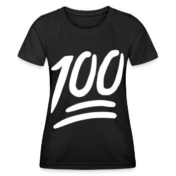 Emoji 100 Croquis blanc - T-shirt sport Femme - noir - Devant - AI Model Female 172 light (172cm)