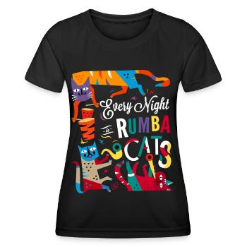 Ruma Cat's - T-shirt sport Femme - noir - Devant - AI Model Female 172 light (172cm)