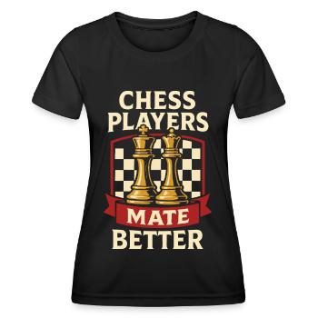 Joueur d’échecs échec et mat Meilleur humour échec et mat - T-shirt sport Femme - noir - Devant - AI Model Female 172 light (172cm)