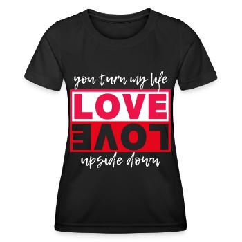 Typographie amour-amour, Saint-Valentin - T-shirt sport Femme - noir - Devant - AI Model Female 172 light (172cm)