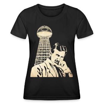 Nikola Tesla - Women's Functional T-Shirt - black - Front - AI Model Female 172 light (172cm)