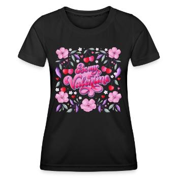 Sois mon Valentin - T-shirt sport Femme - noir - Devant - AI Model Female 172 light (172cm)