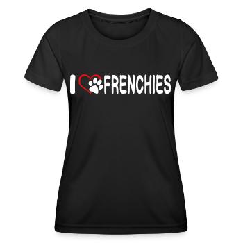 Ich Liebe Frenchies - Frauen Funktions-T-Shirt - Schwarz - Vorne - AI Model Female 172 light (172cm)