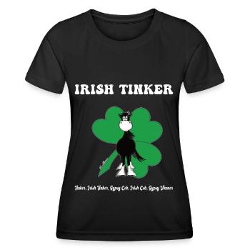 Tinker, Irish Tinker, Gypsy Cob, Gypsy Vanner - Frauen Funktions-T-Shirt - Schwarz - Vorne - AI Model Female 172 light (172cm)