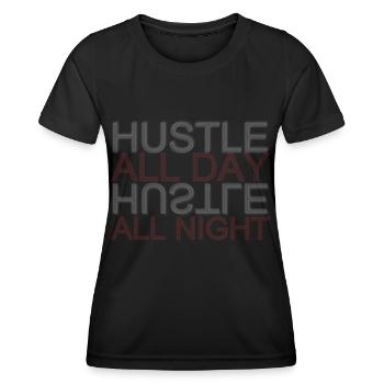 Travail hustle - T-shirt sport Femme - noir - Devant - AI Model Female 172 light (172cm)