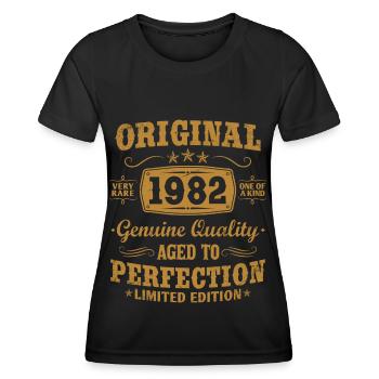 Original vintage 1982 né vintage anniversaire - T-shirt sport Femme - noir - Devant - AI Model Female 172 light (172cm)