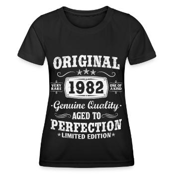 Original vintage 1982 né vintage anniversaire - T-shirt sport Femme - noir - Devant - AI Model Female 172 light (172cm)