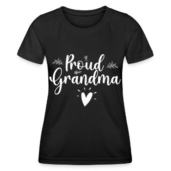grand-mère. fière grand-mère - T-shirt sport Femme - noir - Devant - AI Model Female 172 light (172cm)