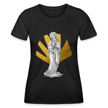 Saint Mary, Mother Mary, ancient representation - Women's Functional T-Shirt - black - Front - AI Model Female 172 light (172cm)