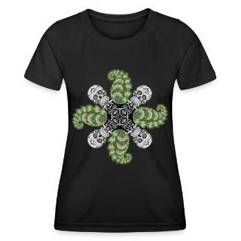 Sugar-Skull Totenkopf Vintage-Halloween Design - Frauen Funktions-T-Shirt - Schwarz - Vorne - AI Model Female 172 light (172cm)