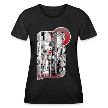 Japan, Japanese, Tokyo City - Women's Functional T-Shirt - black - Front - AI Model Female 172 light (172cm)