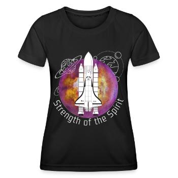 Space, Space shuttle, Planets - Women's Functional T-Shirt - black - Front - AI Model Female 172 light (172cm)