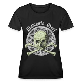 Skull Totenkopf gothic Memento-Mori Schädel - Frauen Funktions-T-Shirt - Schwarz - Vorne - AI Model Female 172 light (172cm)