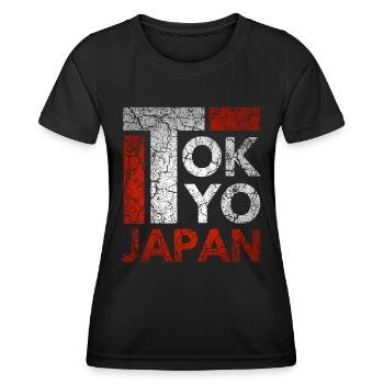 Japan, Tokyo City, Tokyo, Typography - Women's Functional T-Shirt - black - Front - AI Model Female 172 light (172cm)