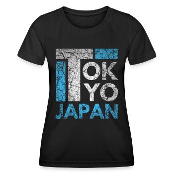 Japan, Tokyo City, Tokyo, Typography - Women's Functional T-Shirt - black - Front - AI Model Female 172 light (172cm)