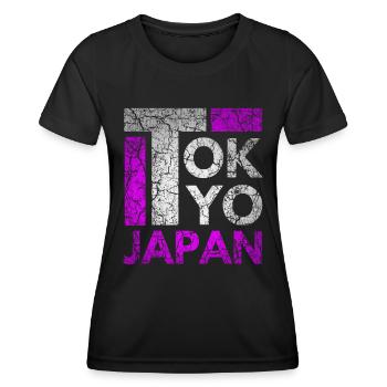 Japan, Tokyo City, Tokyo, Typography - Women's Functional T-Shirt - black - Front - AI Model Female 172 light (172cm)