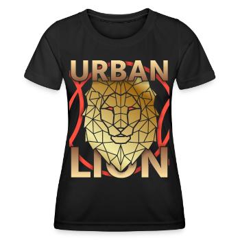 Funny Lion, Urban Lion, Golden Lion - Women's Functional T-Shirt - black - Front - AI Model Female 172 light (172cm)