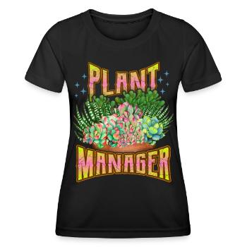 Plant Manager, Plant-Daddy, Plant-Mom Succulents - Women's Functional T-Shirt - black - Front - AI Model Female 172 light (172cm)