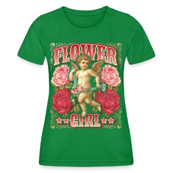 Angel putto aux roses vintage, album nostalgie - T-shirt sport Femme - vert - Devant - AI Model Female 172 dark (172cm)