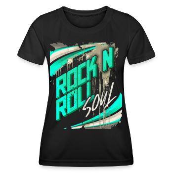 RockNRoll Typographie, Affiche Grunge Design - T-shirt sport Femme - noir - Devant - AI Model Female 172 light (172cm)