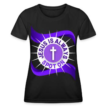 Jésus-Christ, Jésus-Christ, Parole, Typographie - T-shirt sport Femme - noir - Devant - AI Model Female 172 light (172cm)