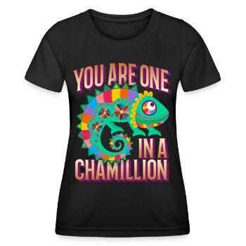 Chameleon funny saying You-Are-One-In-A-Million - Women's Functional T-Shirt - black - Front - AI Model Female 172 light (172cm)