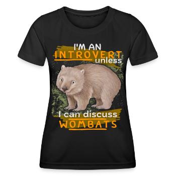 Wombat-Spruch lustiger Spruch Wombat-Liebe - Frauen Funktions-T-Shirt - Schwarz - Vorne - AI Model Female 172 light (172cm)
