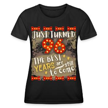 96. Geburtstag 96 Jahre alt Vintage-Design, Spruch - Frauen Funktions-T-Shirt - Schwarz - Vorne - AI Model Female 172 light (172cm)